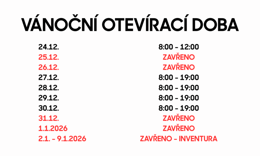 VÁNOČNÍ OTEVÍRACÍ DOBA